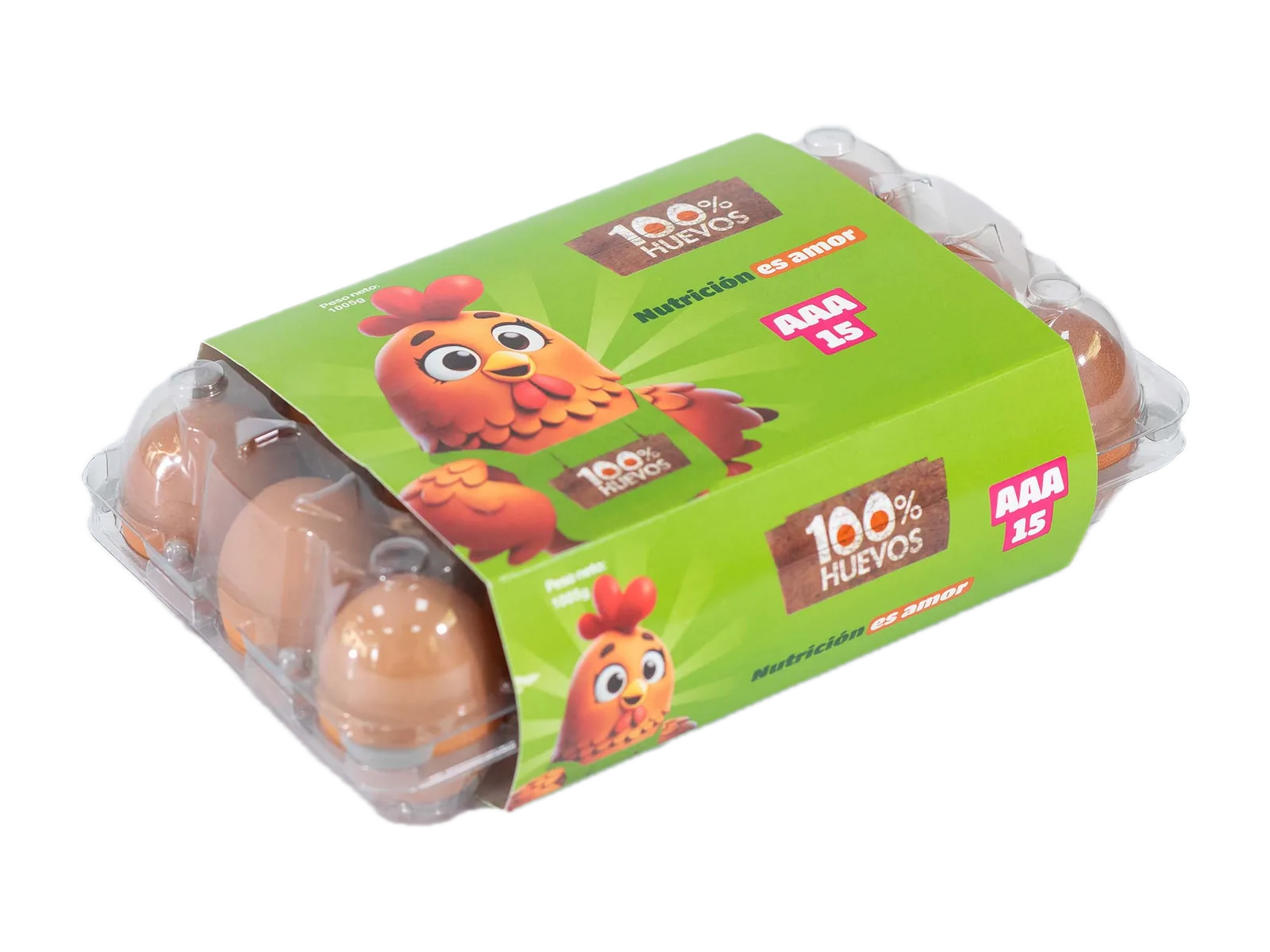 Empaque de PET ×15 de 100% Huevos